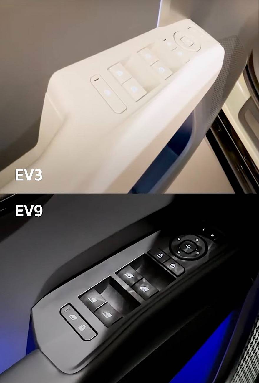 Kia EV3 EV3 vs. EV9 comparison side by side photos door switches EV3 vs. EV9 comparison side by side photos pics 7