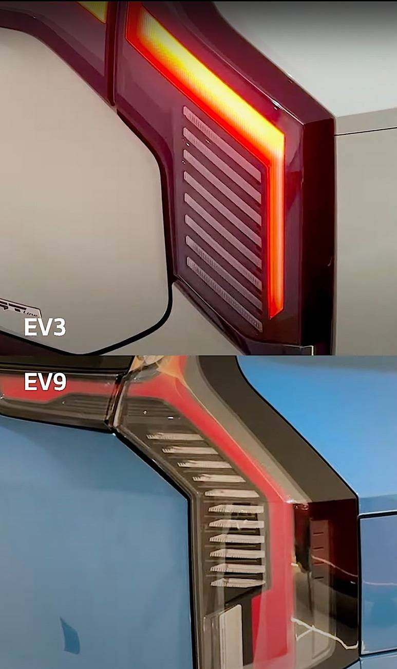 Kia EV3 EV3 vs. EV9 comparison side by side photos led tail lights EV3 vs. EV9 comparison side by side photos pics 11