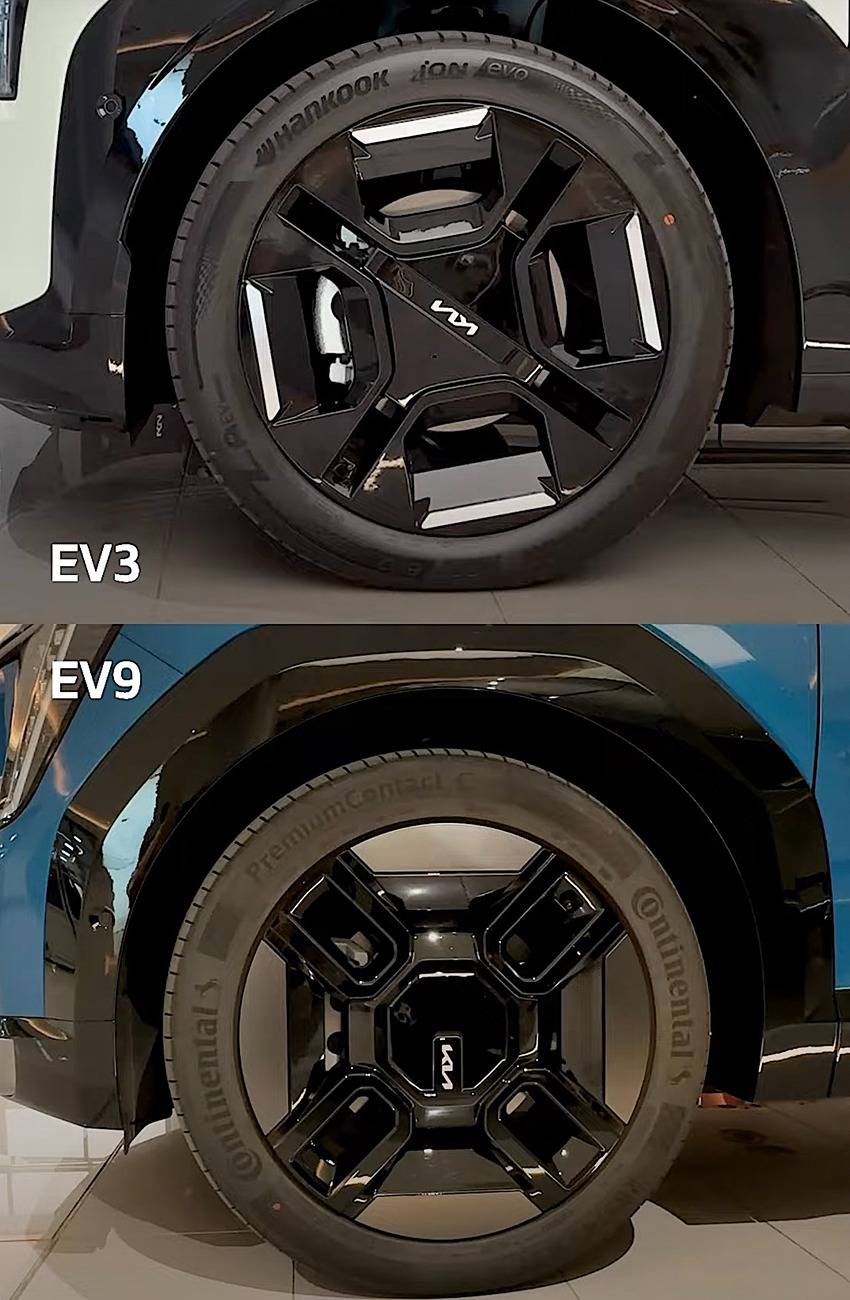 Kia EV3 EV3 vs. EV9 comparison side by side photos wheels EV3 vs. EV9 comparison side by side photos pics 16